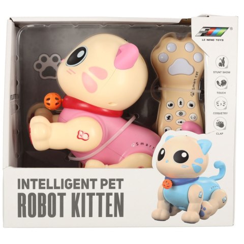 Kot kotek interaktywny zdalnie sterowany na pilota RC robot skacze różowy Kot kotek interaktywny zdalnie sterowany na pilota RC robot skacze różowy