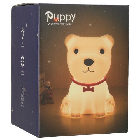 Lampka nocna dla dzieci silikonowa dotykowa miękka 8 LED USB RGB biała piesek Lampka nocna dla dzieci silikonowa dotykowa miękka 8 LED USB RGB biała piesek