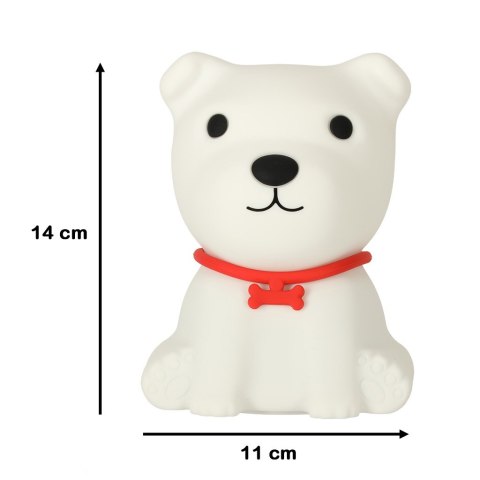 Lampka nocna dla dzieci silikonowa dotykowa miękka 8 LED USB RGB biała piesek Lampka nocna dla dzieci silikonowa dotykowa miękka 8 LED USB RGB biała piesek