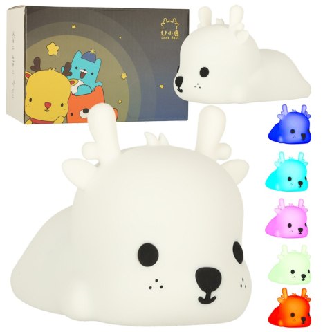 Lampka nocna dla dzieci silikonowa dotykowa miękka RGB LED USB jelonek Lampka nocna dla dzieci silikonowa dotykowa miękka RGB LED USB jelonek