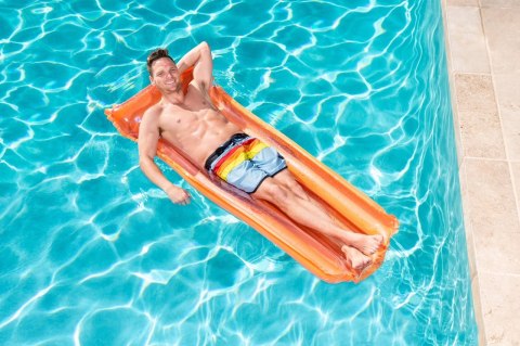 Materac dmuchany plażowy do pływania na basen wodę BESTWAY 44013 pomarańczowy 90kg 183cm Materac dmuchany plażowy do pływania na basen wodę BESTWAY 44013 pomarańczowy 90kg 183cm