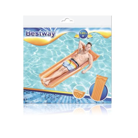 Materac dmuchany plażowy do pływania na basen wodę BESTWAY 44013 pomarańczowy 90kg 183cm Materac dmuchany plażowy do pływania na basen wodę BESTWAY 44013 pomarańczowy 90kg 183cm