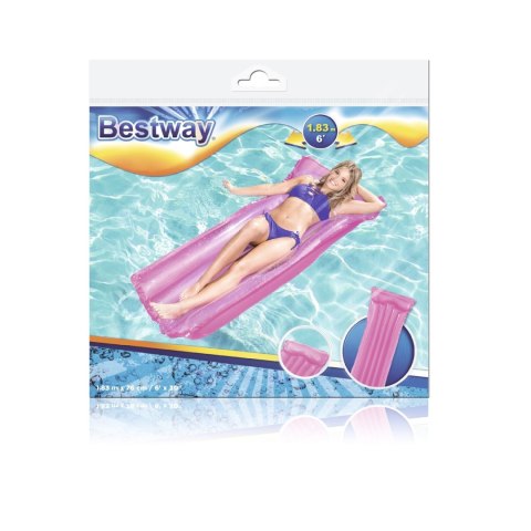 Materac dmuchany plażowy do pływania na basen wodę BESTWAY 44013 różowy 90kg 183cm Materac dmuchany plażowy do pływania na basen wodę BESTWAY 44013 różowy 90kg 183cm
