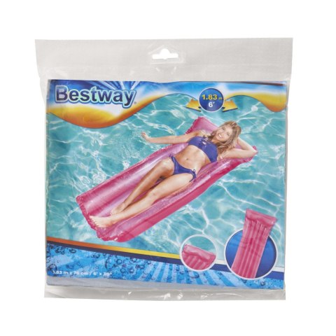 Materac dmuchany plażowy do pływania na basen wodę BESTWAY 44013 różowy 90kg 183cm Materac dmuchany plażowy do pływania na basen wodę BESTWAY 44013 różowy 90kg 183cm