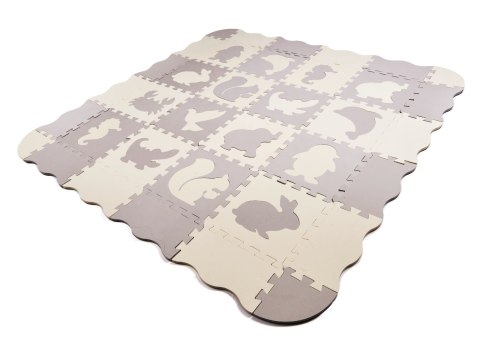 Mata edukacyjna piankowa puzzle szara ecru 36 elementów 150x150cm Mata edukacyjna piankowa puzzle szara ecru 36 elementów 150x150cm
