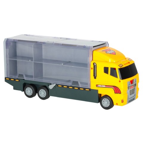 Transporter ciężarówka TIR wyrzutnia + metalowe auta maszyny budowlane Transporter ciężarówka TIR wyrzutnia + metalowe auta maszyny budowlane