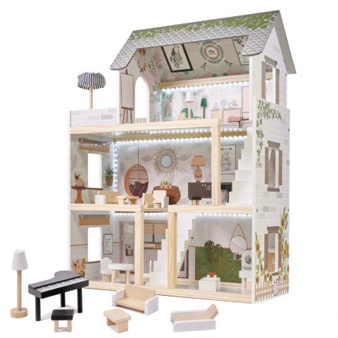 Domek dla lalek drewniany LULILO FLORO boho LED 78cm Domek dla lalek drewniany LULILO FLORO boho LED 78cm