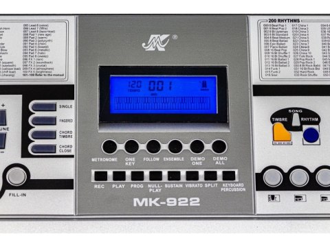 Keyboard MK-922 - duży wyświetlacz LCD, 61 klawiszy Keyboard MK-922 - duży wyświetlacz LCD, 61 klawiszy
