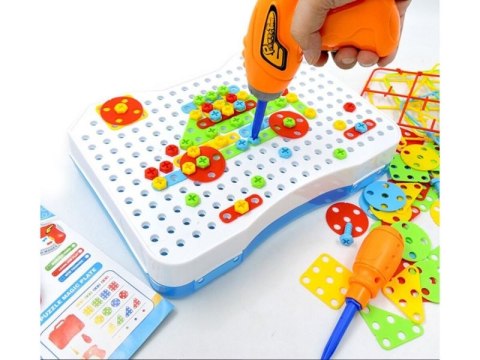 Edukacyjna Układanka,Puzzle,Klocki Kreatywna Mozaika, Wkrętarka 151 El Zestaw Konstrukcyjny Edukacyjna Układanka,Puzzle,Klocki Kreatywna Mozaika, Wkrętarka 151 El Zestaw Konstrukcyjny