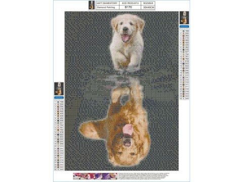 Haft Diamentowy, Obraz, Mozaika Diamentowa Diamond Painting, ODBICIE LUSTRZANE - PIES 30x40cm Haft Diamentowy, Obraz, Mozaika Diamentowa Diamond Painting, ODBICIE LUSTRZANE - PIES 30x40cm