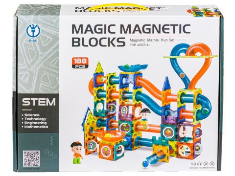 Klocki Magnetyczne, Tor Kulkowy Dla Kulek 188 Elementy Kulodrom Klocki Magnetyczne, Tor Kulkowy Dla Kulek 188 Elementy Kulodrom
