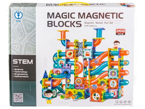Klocki Magnetyczne, Tor Kulkowy Dla Kulek 268 Elementy Kulodrom Klocki Magnetyczne, Tor Kulkowy Dla Kulek 268 Elementy Kulodrom