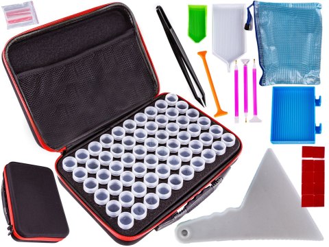Akcesoria Haft Diamentowy, Etui + 60 Pojemników + Akcesoria Zestaw Do Diamond Painting Akcesoria Haft Diamentowy, Etui + 60 Pojemników + Akcesoria Zestaw Do Diamond Painting