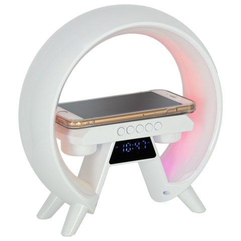 Lampka nocna LED Gamingowa RGB głośnik ładowarka indukcyjna radio budzik zegar Lampka nocna LED Gamingowa RGB głośnik ładowarka indukcyjna radio budzik zegar