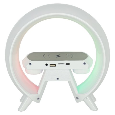 Lampka nocna LED Gamingowa RGB głośnik ładowarka indukcyjna radio budzik zegar Lampka nocna LED Gamingowa RGB głośnik ładowarka indukcyjna radio budzik zegar