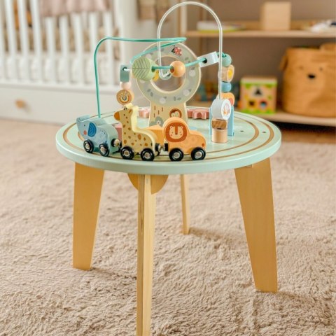 TOOKY TOY Drewniany Stół Aktywności Montessori Pętla Motoryczna TOOKY TOY Drewniany Stół Aktywności Montessori Pętla Motoryczna