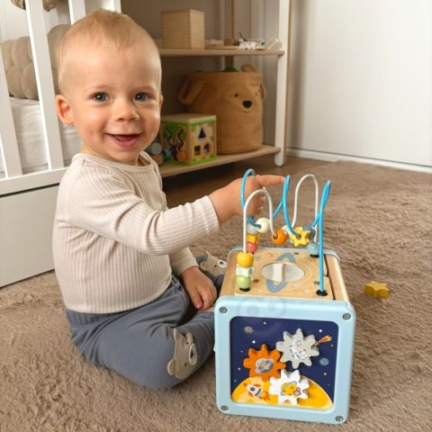 TOOKY TOY Drewniana Kostka Aktywności Kosmos Sorter Labirynt TOOKY TOY Drewniana Kostka Aktywności Kosmos Sorter Labirynt