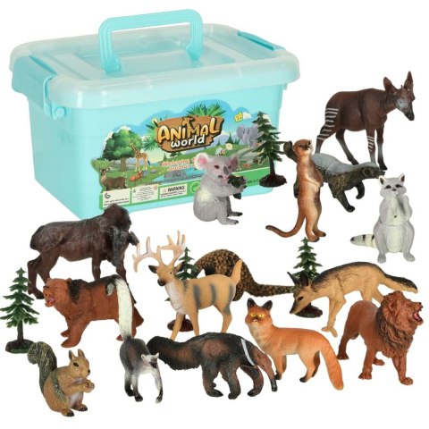 Figurki zwierząt zwierzęta zoo safari farma akcesoria skrzynka 19 el. Figurki zwierząt zwierzęta zoo safari farma akcesoria skrzynka 19 el.
