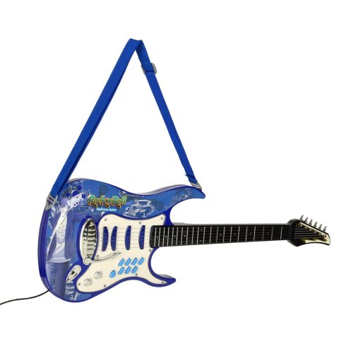 Gitara elektryczna rockowa ze wzmacniaczem mikrofonem dla dzieci niebieska Gitara elektryczna rockowa ze wzmacniaczem mikrofonem dla dzieci niebieska