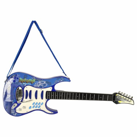 Gitara elektryczna rockowa ze wzmacniaczem mikrofonem dla dzieci niebieska Gitara elektryczna rockowa ze wzmacniaczem mikrofonem dla dzieci niebieska