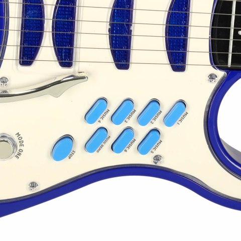 Gitara elektryczna rockowa ze wzmacniaczem mikrofonem dla dzieci niebieska Gitara elektryczna rockowa ze wzmacniaczem mikrofonem dla dzieci niebieska