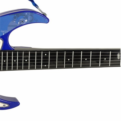 Gitara elektryczna rockowa ze wzmacniaczem mikrofonem dla dzieci niebieska Gitara elektryczna rockowa ze wzmacniaczem mikrofonem dla dzieci niebieska