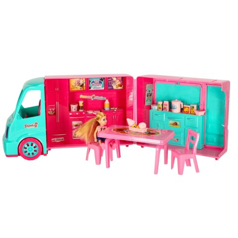 Samochód dla lalek kamper food truck zestaw 21 el. Samochód dla lalek kamper food truck zestaw 21 el.