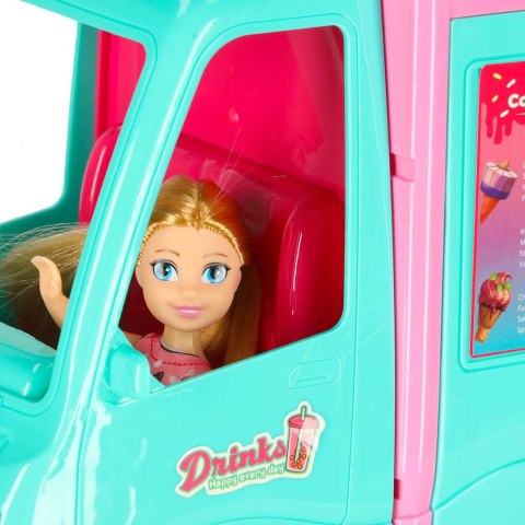 Samochód dla lalek kamper food truck zestaw 21 el. Samochód dla lalek kamper food truck zestaw 21 el.