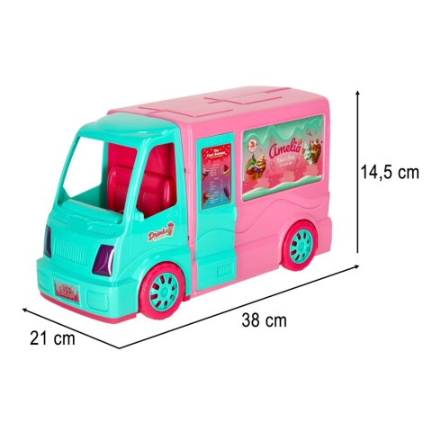 Samochód dla lalek kamper food truck zestaw 21 el. Samochód dla lalek kamper food truck zestaw 21 el.
