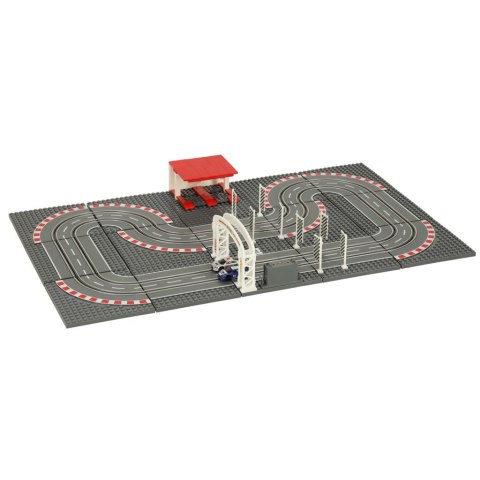 Tor wyścigowy samochodowy elektryczny policyjny 2 auta autka kontrolery zakręty klocki konstrukcyjne GD-02 Tor wyścigowy samochodowy elektryczny policyjny 2 auta autka kontrolery zakręty klocki konstrukcyjne GD-02