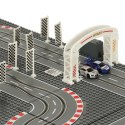 Tor wyścigowy samochodowy elektryczny policyjny 2 auta autka kontrolery zakręty klocki konstrukcyjne GD-02