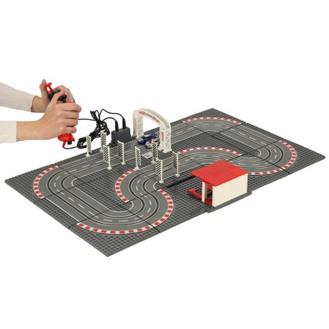 Tor wyścigowy samochodowy elektryczny policyjny 2 auta autka kontrolery zakręty klocki konstrukcyjne GD-02 Tor wyścigowy samochodowy elektryczny policyjny 2 auta autka kontrolery zakręty klocki konstrukcyjne GD-02