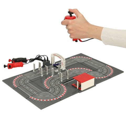 Tor wyścigowy samochodowy elektryczny policyjny 2 auta autka kontrolery zakręty klocki konstrukcyjne GD-02 Tor wyścigowy samochodowy elektryczny policyjny 2 auta autka kontrolery zakręty klocki konstrukcyjne GD-02