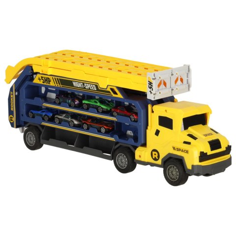 Tor wyścigowy samochodowy laweta transporter 6 el. żółty Tor wyścigowy samochodowy laweta transporter 6 el. żółty