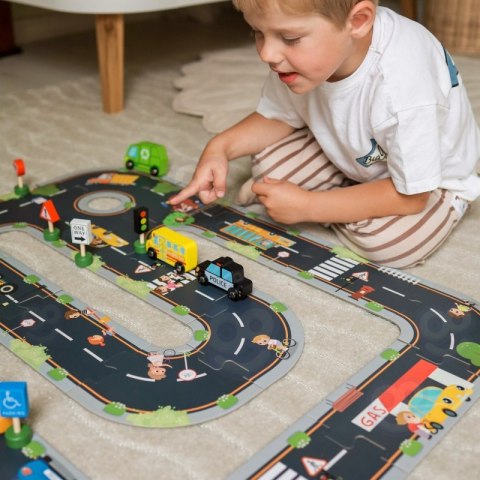 WOOPIE GREEN Droga Puzzle dla Dzieci Autostrada Makieta 21 el. Certyfikat FSC WOOPIE GREEN Droga Puzzle dla Dzieci Autostrada Makieta 21 el. Certyfikat FSC