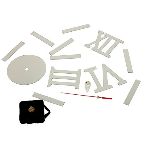 Zegar Ścienny naklejany DIY 3D regulowany rzymski srebrny 130cm Zegar Ścienny naklejany DIY 3D regulowany rzymski srebrny 130cm