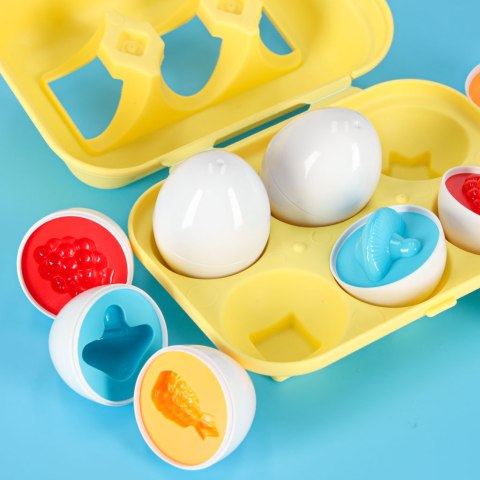 Układanka edukacyjna sorter dopasuj kształty jajka montessori owoce warzywa 6szt Układanka edukacyjna sorter dopasuj kształty jajka montessori owoce warzywa 6szt