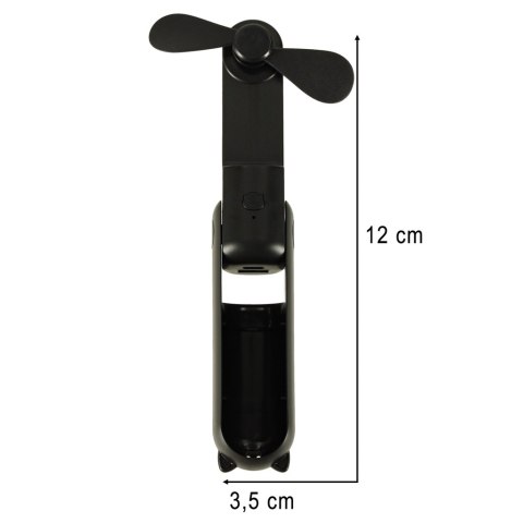 Wiatrak biurkowy wentylator mini ręczny składany wiatraczek przenośny USB czarny Wiatrak biurkowy wentylator mini ręczny składany wiatraczek przenośny USB czarny