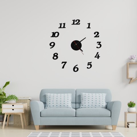 Zegar Ścienny naklejany DIY regulowany nowoczesny czarny 12 godzin Zegar Ścienny naklejany DIY regulowany nowoczesny czarny 12 godzin