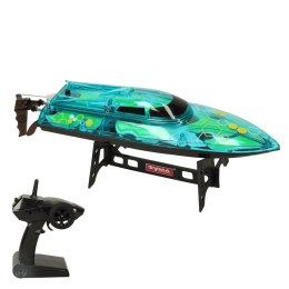 Motorówka zdalnie sterowana RC REVOLT Q7 Illuminator Szybka Łódź 20km/h Zasięg 150m 2.4GHz Silnik Chłodzony Wodą LED Auto-Reset