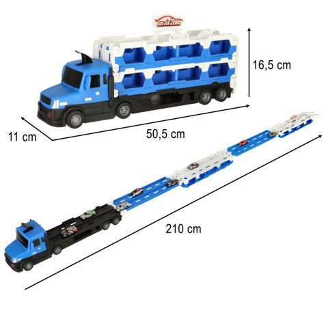 TIR Laweta samochód transporter pojazd składany XXL 10 aut niebieski TIR Laweta samochód transporter pojazd składany XXL 10 aut niebieski