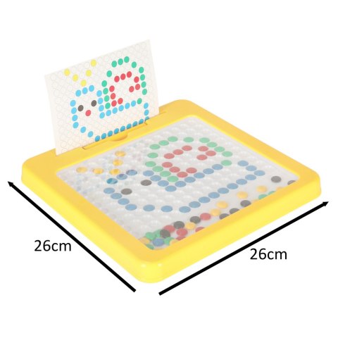 Tablica magnetyczna montessori mozaika kolorowe kropki żółta 26 x 26 cm Tablica magnetyczna montessori mozaika kolorowe kropki żółta 26 x 26 cm