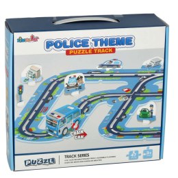 Tor samochodowy puzzle policja auto pojazd samochód znaki drogowe ulica miasto 47 elementów