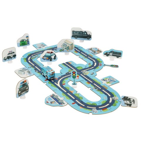 Tor samochodowy puzzle policja auto pojazd samochód znaki drogowe ulica miasto 47 elementów Tor samochodowy puzzle policja auto pojazd samochód znaki drogowe ulica miasto 47 elementów