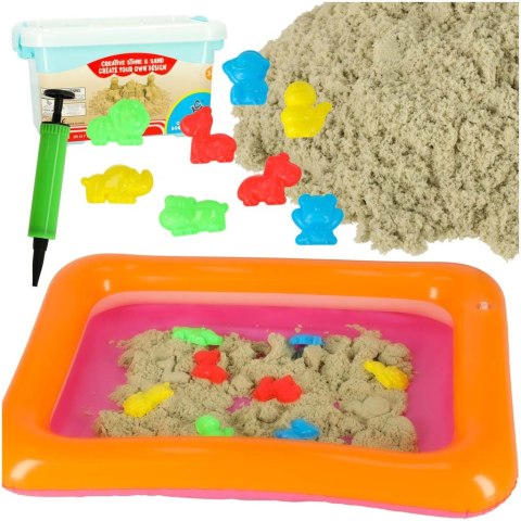 Piasek Kinetyczny w wiaderku 1kg foremki beżowy Piasek Kinetyczny w wiaderku 1kg foremki beżowy